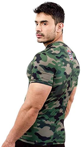 CORE ATHLETICS Men's Cotton Army Print Compression (Camouflage, Medium)