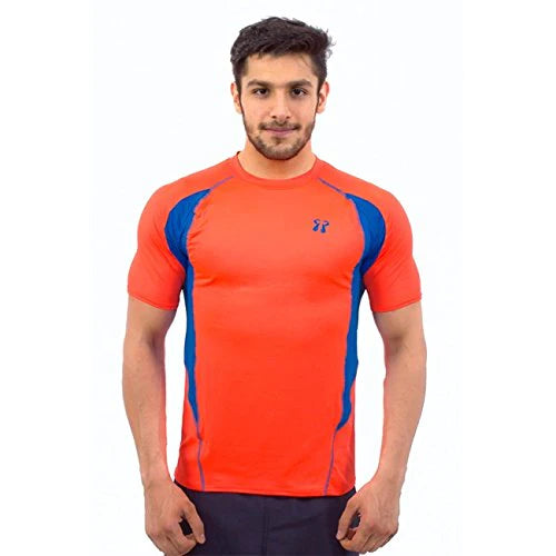 Core Athletics Coupe Half Sleeves Orange fire/Midnight Blue