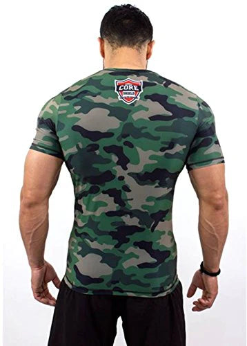 CORE ATHLETICS Men's Cotton Army Print Compression (Camouflage, Medium)