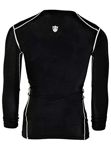 Shield Compression for men black, MMA Fightwear rashguard, skins fit gym compression clothing