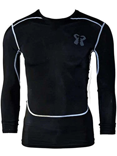 Shield Compression for men black, MMA Fightwear rashguard, skins fit gym compression clothing