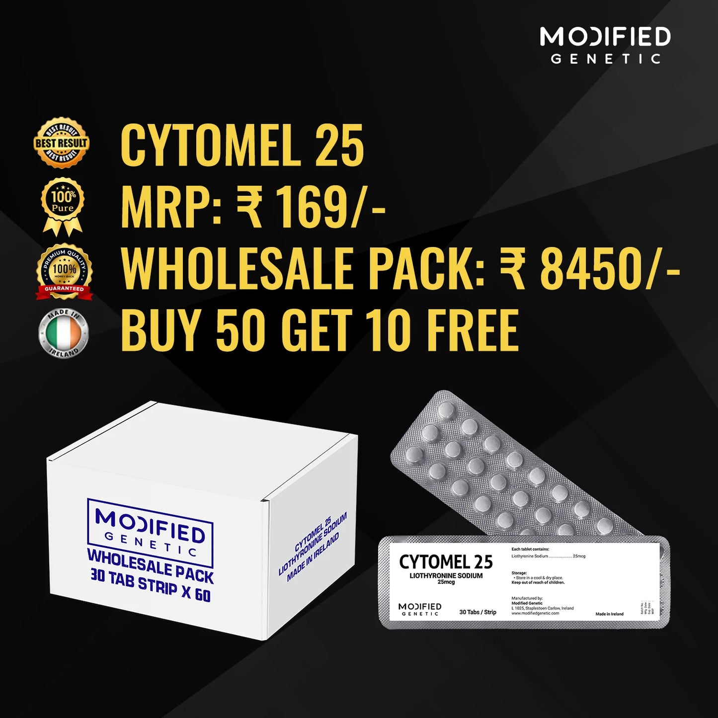 CYTOMEL 25: Powerful Fat Loss and Metabolic Enhancer for Bodybuilders! 30Tabs Strip x 60