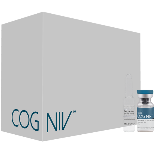 COG NIV™ combines NA-Selank Amidate & Semax to support focus, memory, learning, mental clarity, stress resilience, and overall brain health.