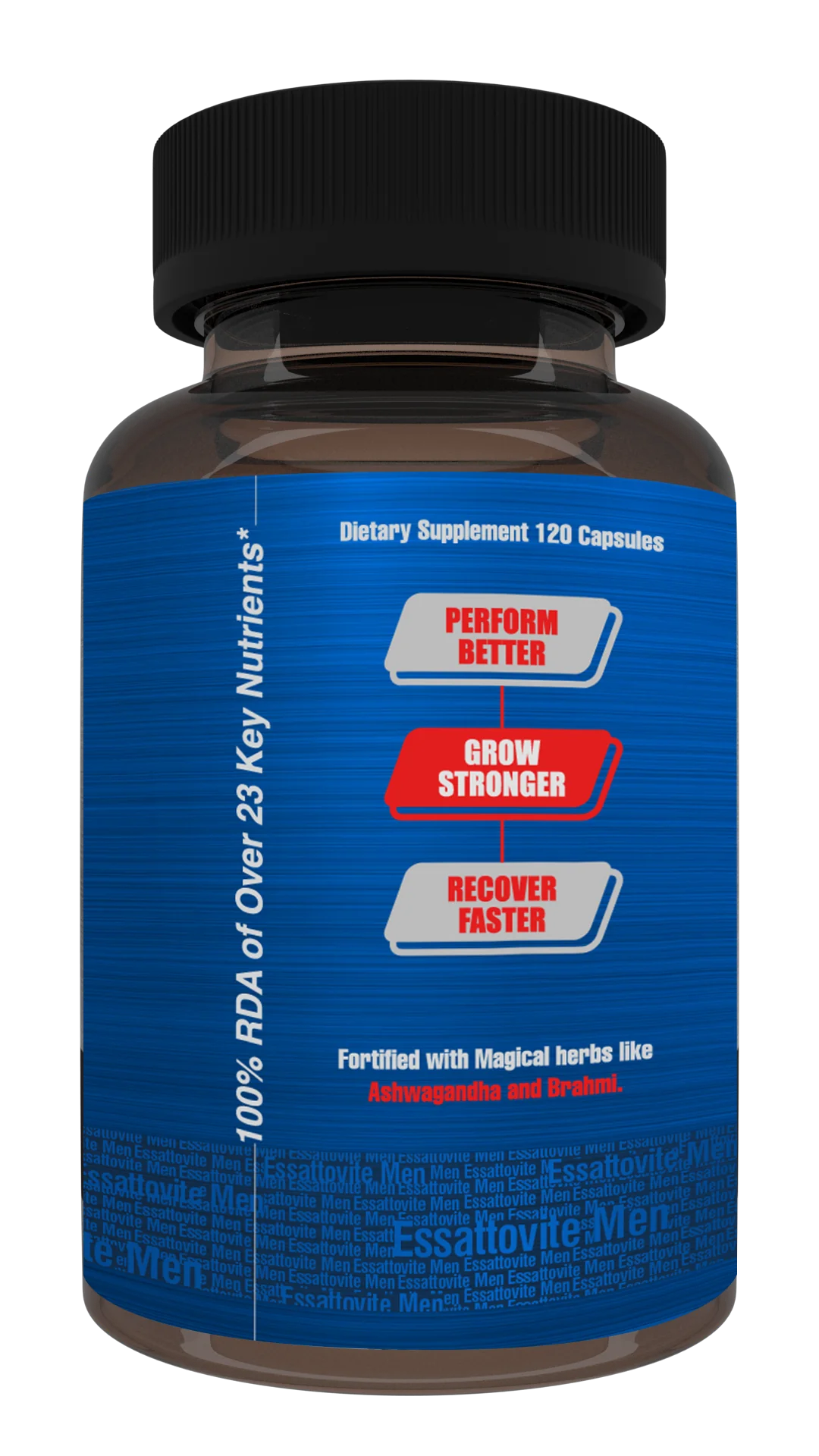 ESSATTOVITE MEN: The Multivitamin and Multimineral Supplement with Ashwagandha & Brahmi(120 Caps).