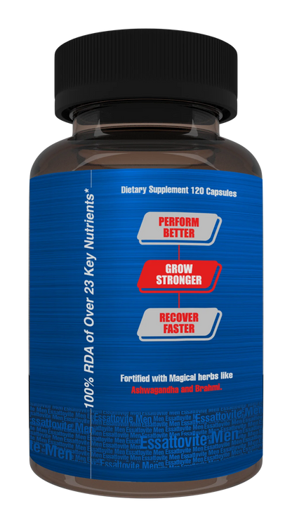 ESSATTOVITE MEN: The Multivitamin and Multimineral Supplement with Ashwagandha & Brahmi(120 Caps).