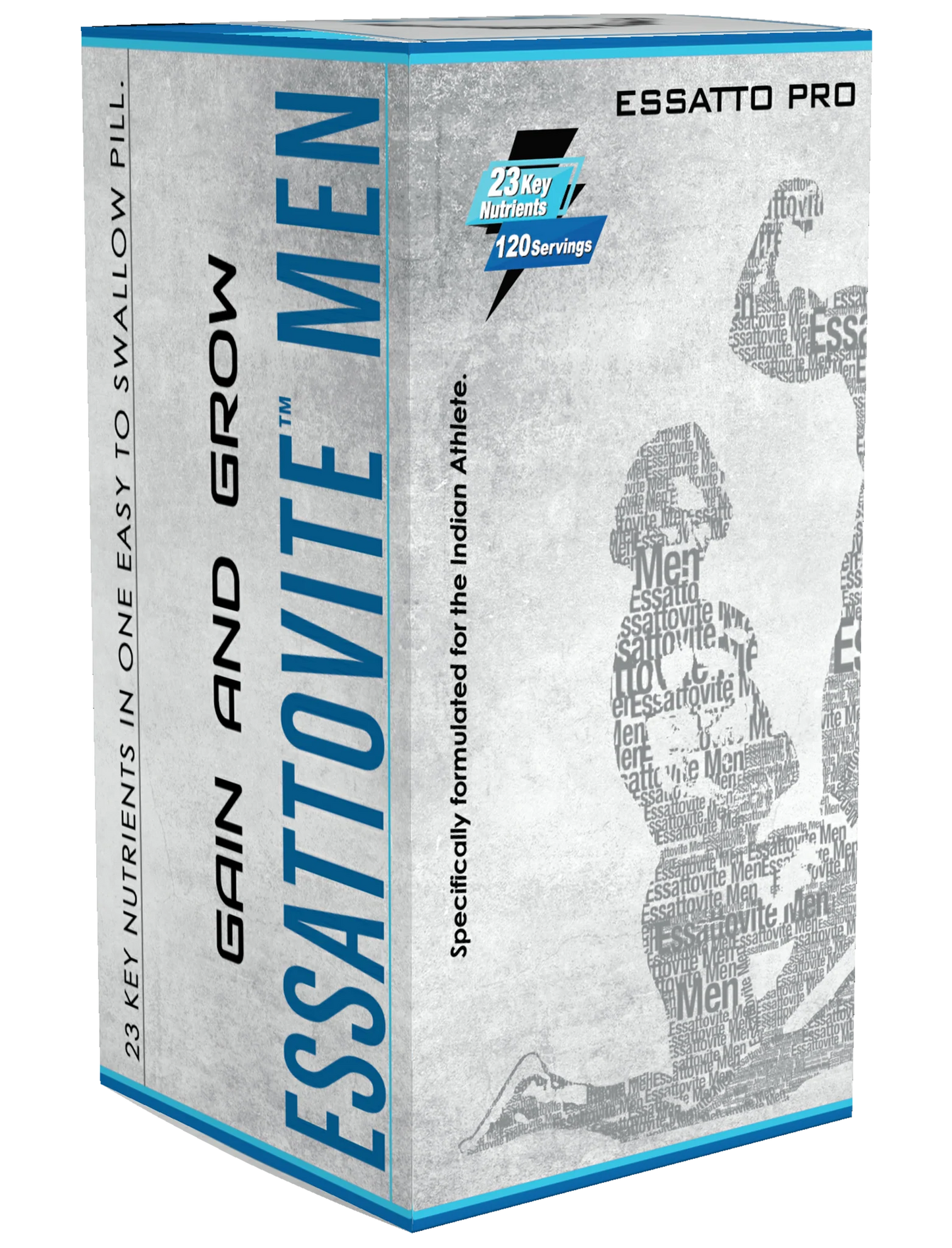 ESSATTOVITE MEN: The Multivitamin and Multimineral Supplement with Ashwagandha & Brahmi(120 Caps).
